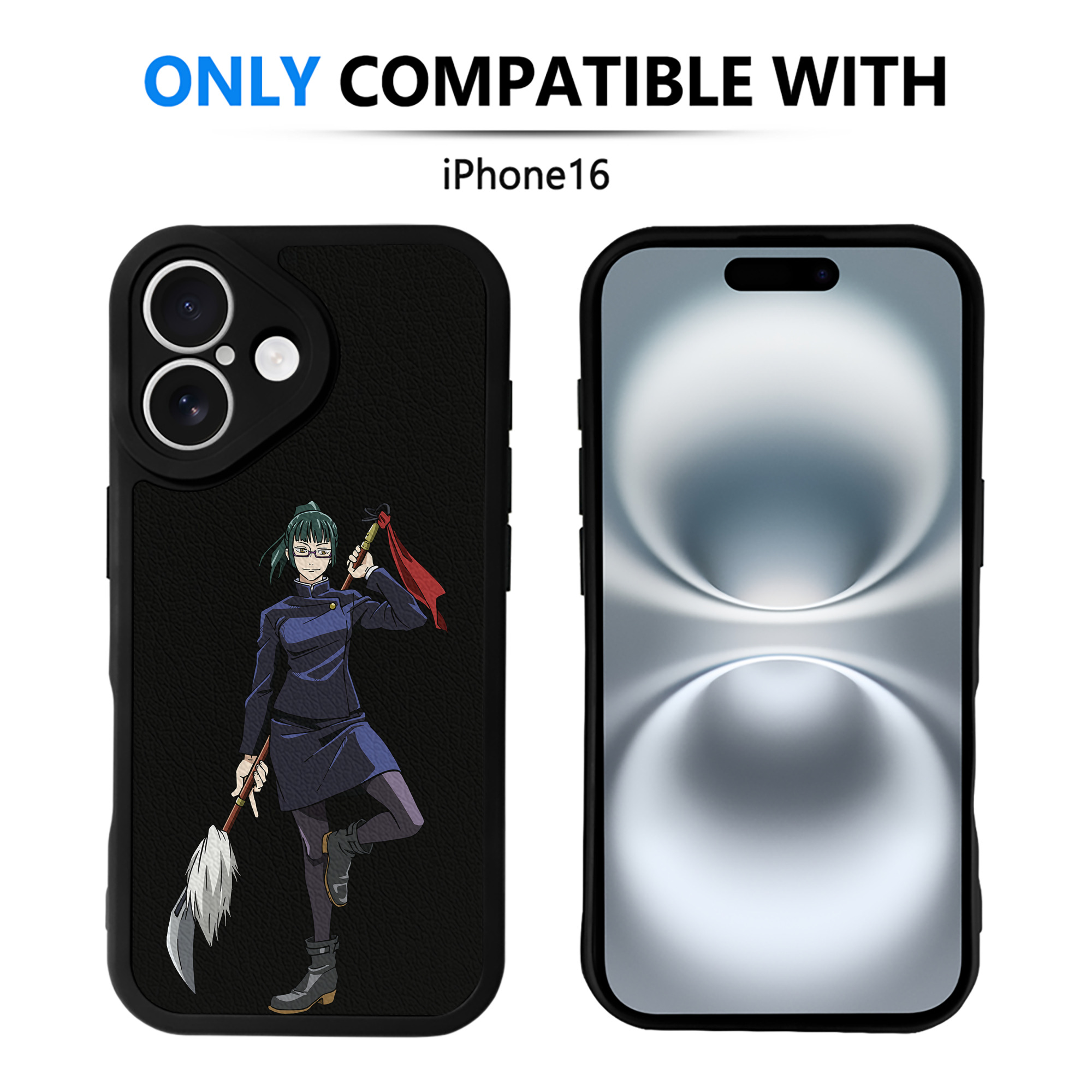 （画像用） 呪術廻戦 Jujutsu Kaisen 【iPhone 16シリーズ対応】シリコンスマホケース（レザー調） 材質：シリコン